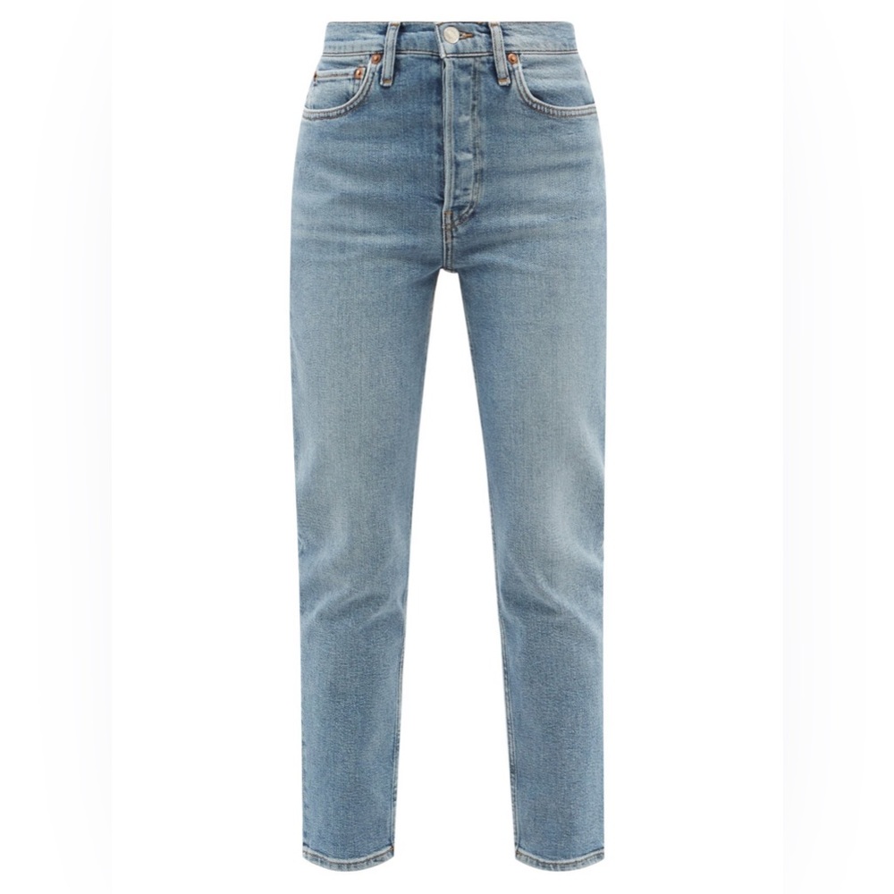 Re/Done High-Rise Ankle Crop Jeans